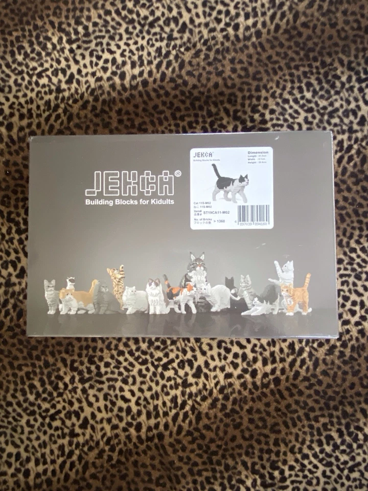 Novo bloco de construção selado JEKCA preto branco kit sistema gato crianças 11S-M02 - Imagem 2 de 4