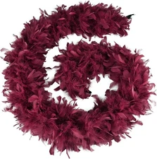 45g Burgundy Feather Boas 2 Yards Turkey Chandelle Feathers Boa for 