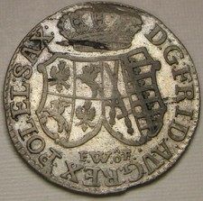 SAXONY (Germany) 1/12 Thaler 1763 FWoF - Silver - Friedrich Christian - 1985 *