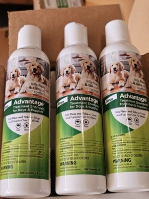 3 Dogs Puppies Treatment Shampoo ELANCO Advantage 8 OZ Lot Of 3 Bottle