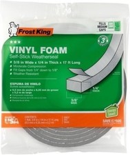 Frost King Vinyl Foam Tape - Closed Cell - Moderate Compression, 1/4" W, 1/8"...