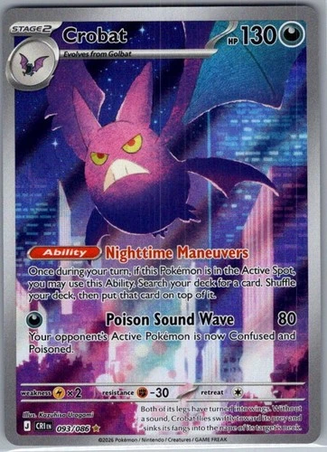 Crobat 093/086 ME04: Chaos Rising - Pokemon Card - NM