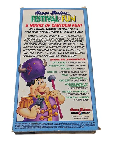 Hanna Barbera Festival of Fun VHS Tape Video 1991 Animated Cartoons 6 Hours Film - Picture 2 of 2