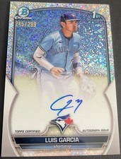 Topps 2023 Bowman Chrome Luis Garcia Blue Jays Speckle #CPA-LG /299 RC AU