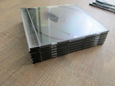 6x CD / DVD Leerhüllen Slim Case schwarz-transparent gebraucht