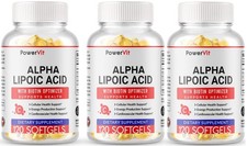Alpha Lipoic Acid 600mg 360 Softgel with Biotin Optimizer USA Made 2 Bottles
