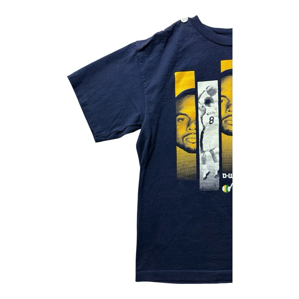 Deron Williams D-Will Utah Jazz Basketball Blue Vintage T Shirt Youth Size XL - Image 4 of 4