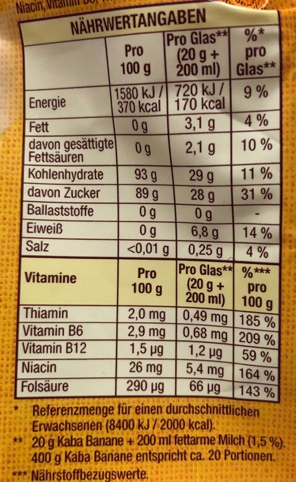 Kaba Bananen Geschmack 400 g | eBay
