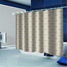 Light Yellow Pattern 3D Shower Curtain Waterproof Fabric Bathroom Decoration