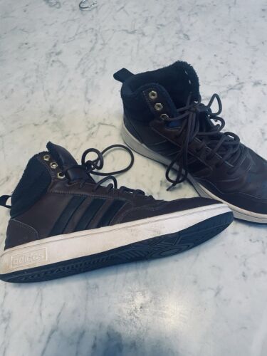Adidas Men's 8 Shoes Hoops 3.0 Fleece Lined Brown GZ6680 High Top Sneakers