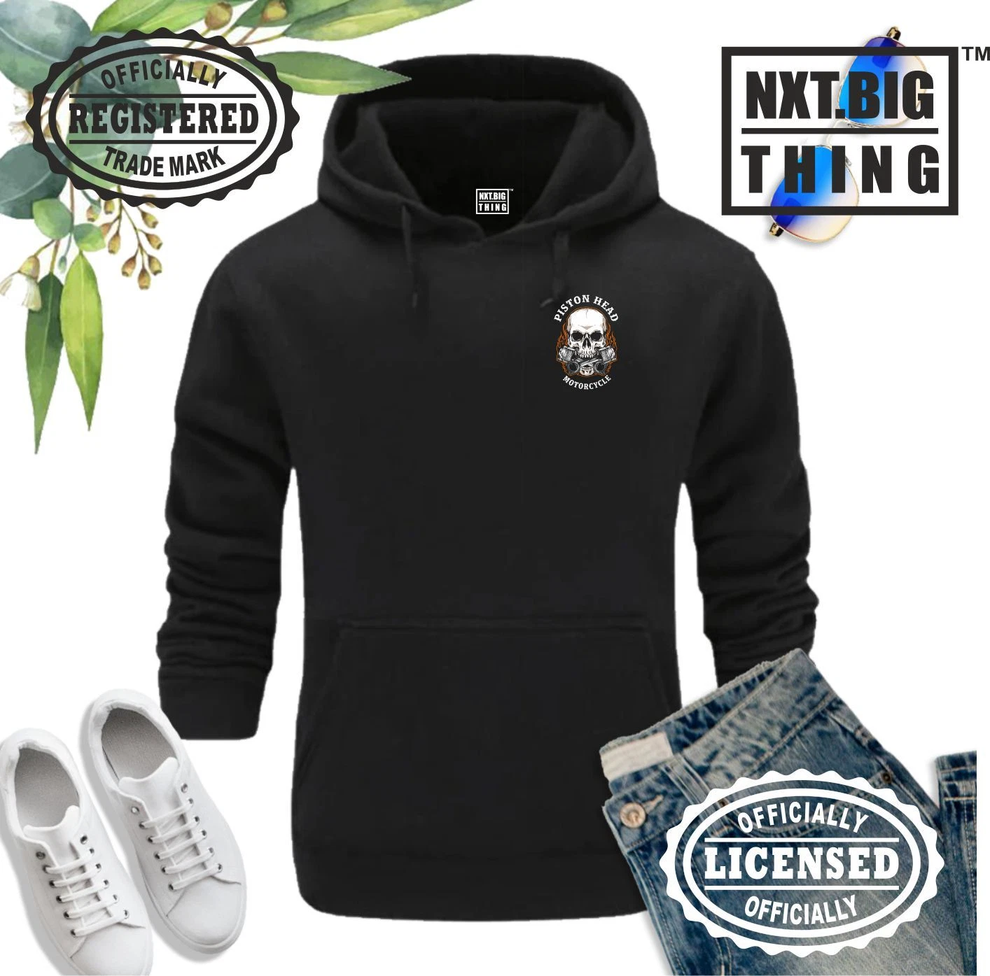 Piston Head Hoodie Pocket Bike Motorbike Motorcycle MC Racer Skull Gift Men Top
Opens in a new windo