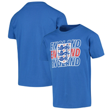 England Football Kid's T-Shirt Fanatics Stack Logo T-Shirt - Blue - New
