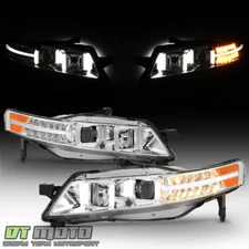 2004-2008 Acura TL w/ LED Signal DRL Projector Headlights Headlamps Left+Right