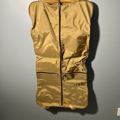 Vintage 1980s Samsonite 2-pc Luggage Set Garment Bag + Carry-on Shoulder Bag Tan