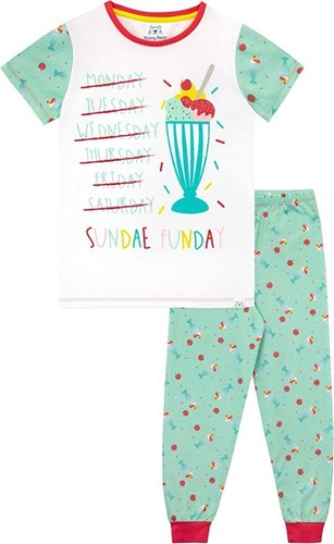 Harry Bear Mädchen Pyjama Mit Eisbecher-Motiv – 'Sundae Funday' Schlafanzug Mit Glitzer