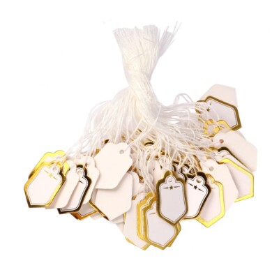 500PCS Price Label Elegant Paper Price Label Hanging Tags for Sale Display Watch