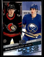 2020-21 Upper Deck #500 Young Guns Checklist (Tim Stutzle / Dylan Cozens)