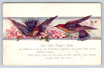 Vintage Postcard For Old Times Sake Birthday Greetings Dundee Illinois