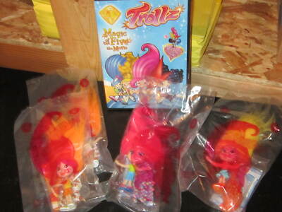 Trollz Collection McDonald's figures 3 1/2 '' plus DVD Trollz the Magic of Five