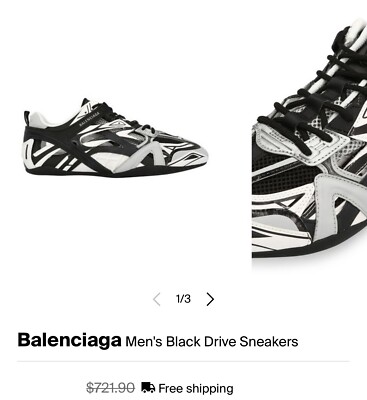 Balenciaga Drive Men's Sneakers Size 10 US/ EU 43 Black Gray | eBay