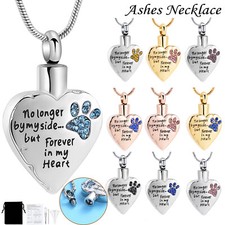 No Longer By My Side - Forever In My Heart Carved Locket Cremation Urn Necklace