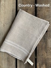 Charvet Editions "Country Washed" (Ecru), Natural woven linen tea towel. France