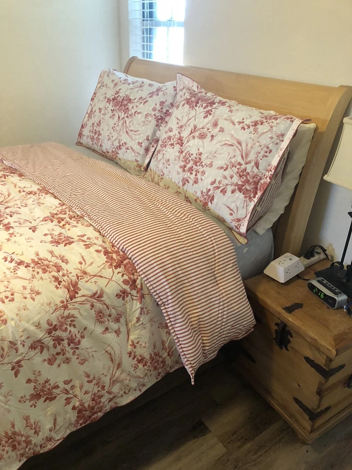 Juego de edredón LAUREN RALPH LAUREN Annie 3 piezas Queen rojo algodón 92x98" nuevo sin etiquetas $420 Foto 2 de 4