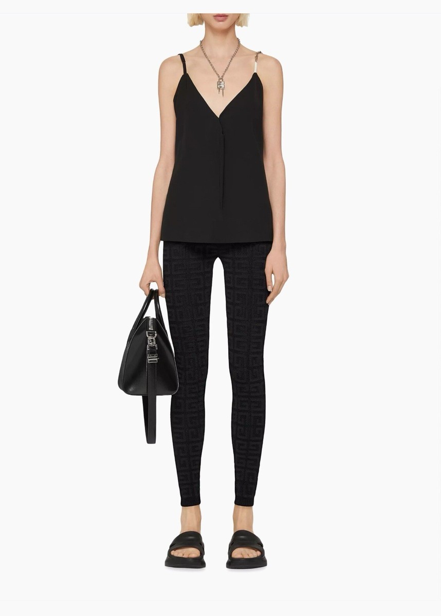 スパッツ・レギンス GIVENCHY MONOGRAM TULLE LEGGINGS Givenchy Small 4G Jacquard Stretch Monogram All Over Legging