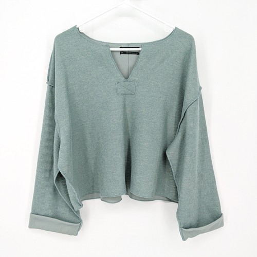 Urban Outfitters Jax Inside Out Notch Neck Oversized Top Grey Women's Size Small - 第 1/5 張圖片