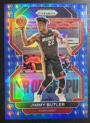 2021-22 Panini Prizm Jimmy Butler 75th Anniversary Blue Diamond #236 Miami  Heat