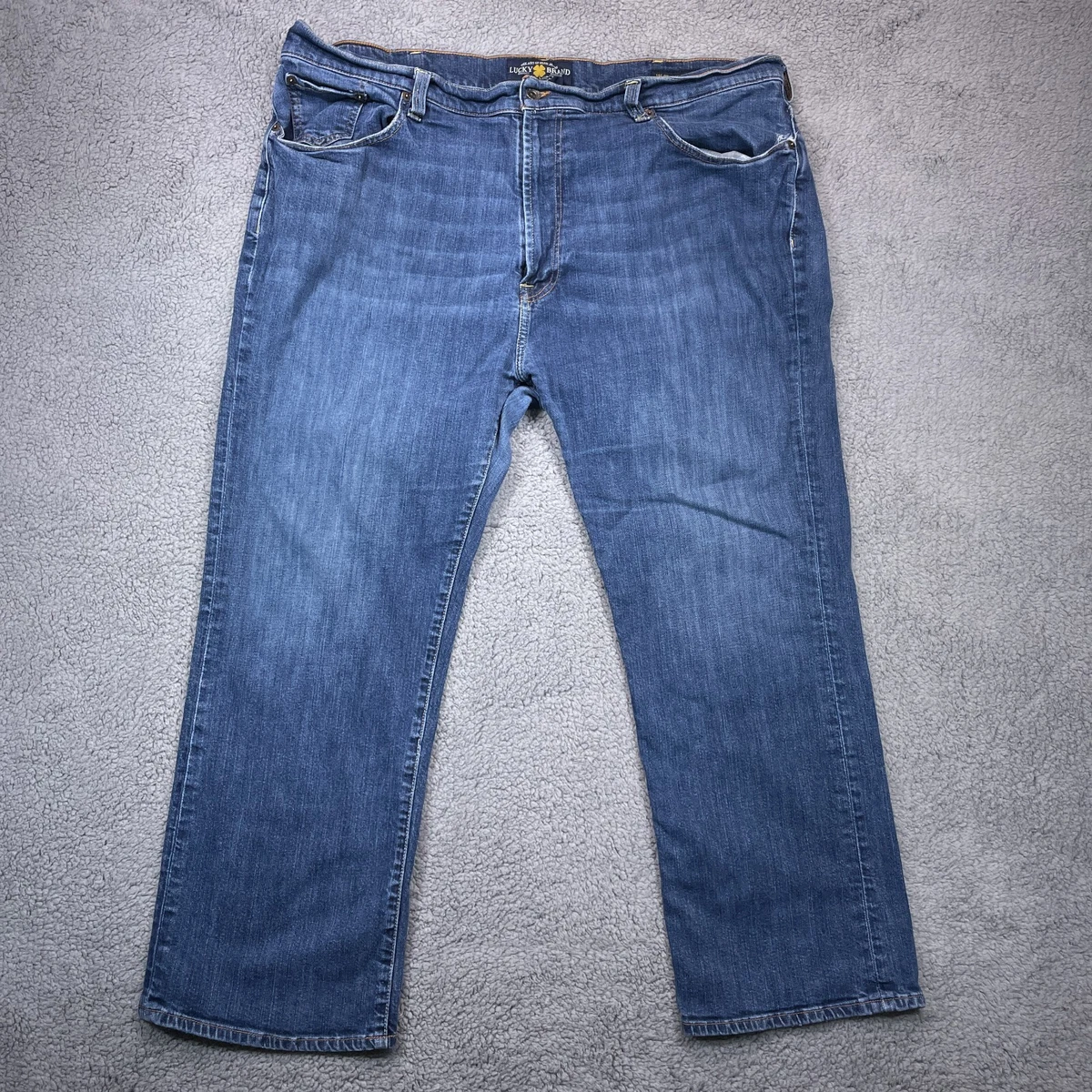 Lucky Brand Jeans Mens 181 Relaxed Straight Fit Denim Zip Fly 46x30 FLAWED