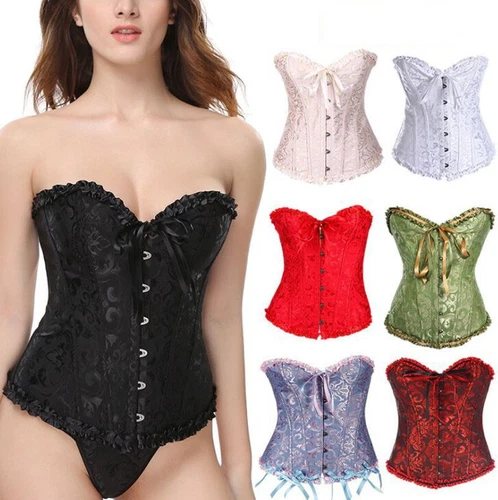 Neu Sexy Top Dessous Burlesque Corsage Vollbrust Korsett Korsage Damen Corset