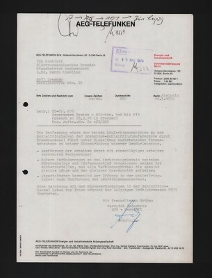 LEIPZIG, Brief 1979, AEG Telefunken Berlin