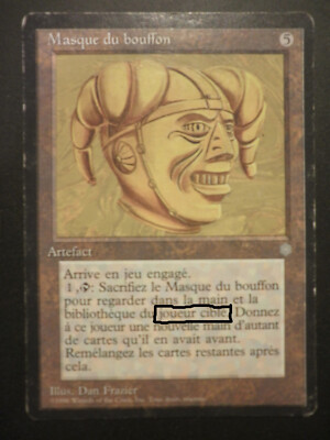 mtg magic MISPRINT jester's mask target PLAYER - FRENCH vf fr masque du bouffon