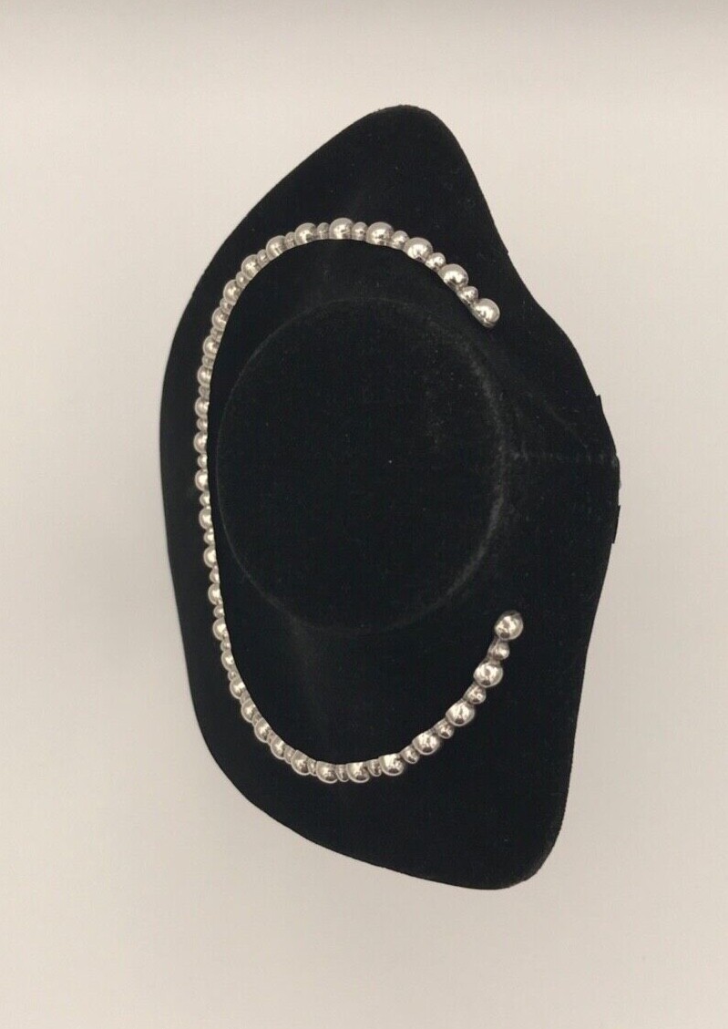 Sterling Silver - Solid Bead Choker Collar Neckla… - image 5