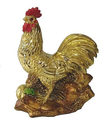 Chinese Horoscope Zodiac Rooster Statue Figurine Feng Shui Animal Redwood Color