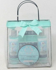 Simple Pleasures Peppermint Swirl Gift Set W/ Shower Gel, Body Butter, Salts