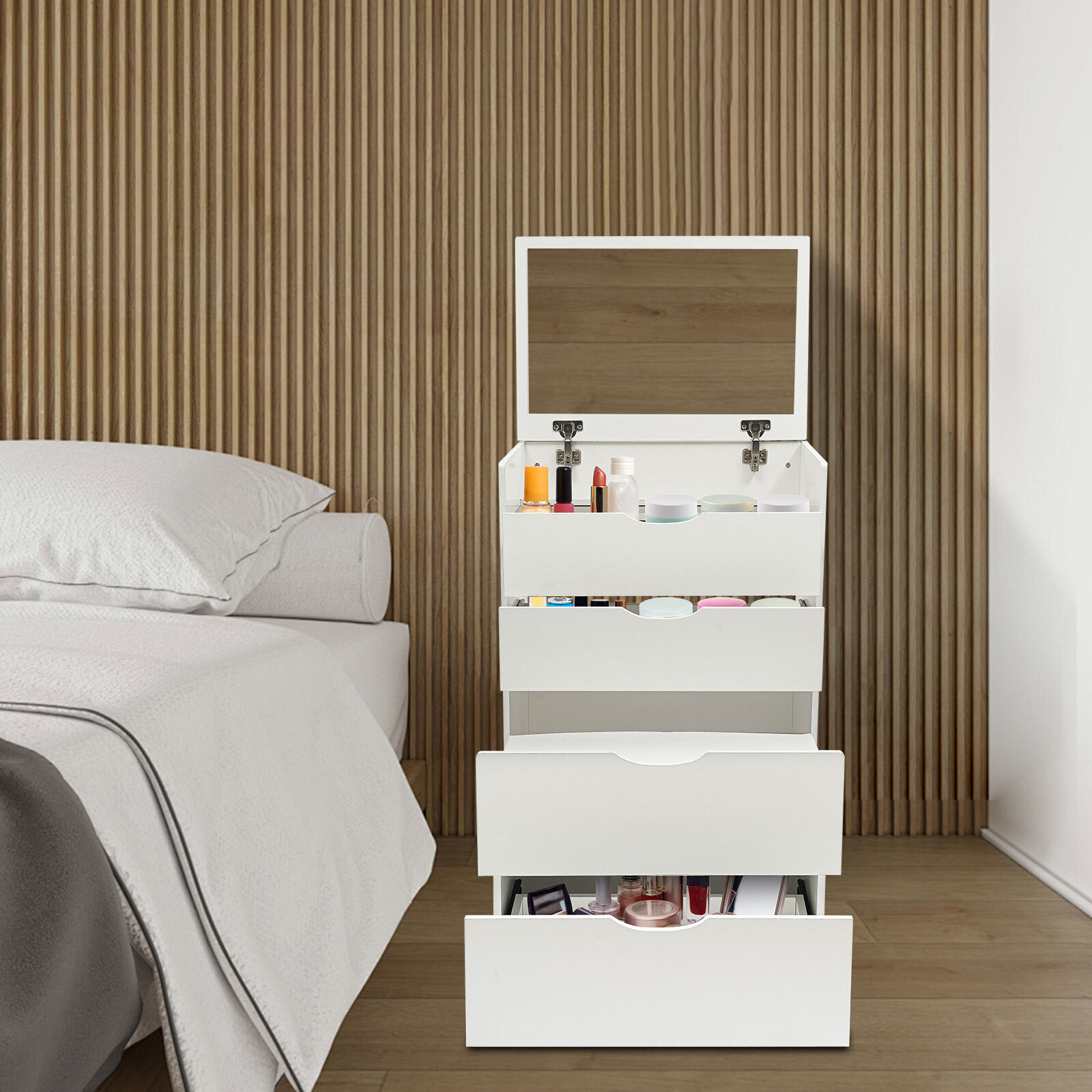 Makeup Vanity Table Dressing Table Three Drawers Vanity Desk White Makeup Table