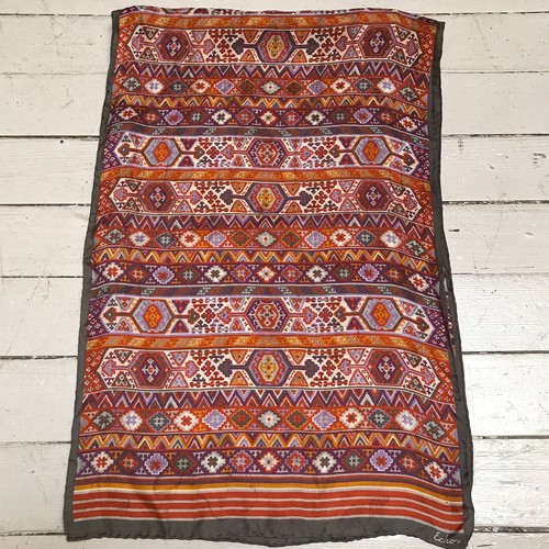 Vintage Lot 2 Echo Écharpes Long Géométrique Écharpe & Carré Floral Jardin Japon - Photo 5 sur 9