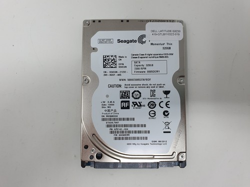 Dell Latitude E6230 Festplatte Festplatte 320 GB 2,5" Sata Thin ST320LT007 034C6N