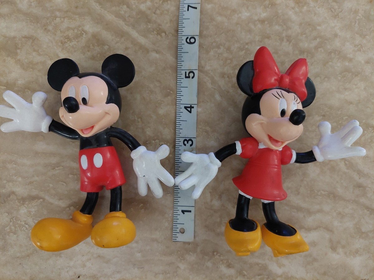 VINTAGE Mickey & Minnie Mouse Poseable Bendy Rubber Figure Disney