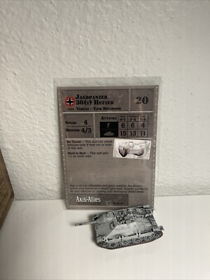 Axis & Allies Miniatures Jagdpanzer 38(t) Heater (D-Day) 31/45 w Stat Card
