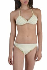 Malo Women's Multi-Color Striped Knitted Bikini Swimsuit US S EU M