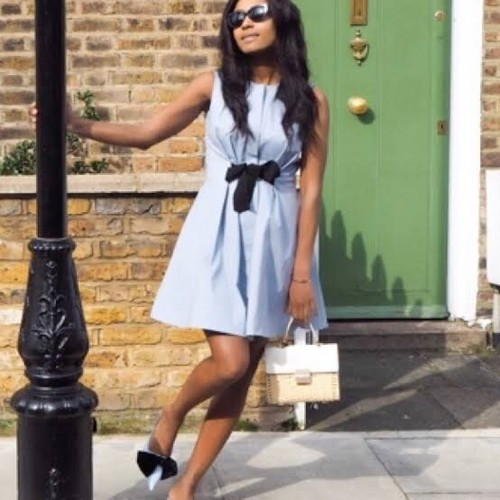 & Other Stories Mini Dress Paris Atelier Blue Tie Belt Bow Cotton 36 Au 8 S Suit - Picture 5 of 9