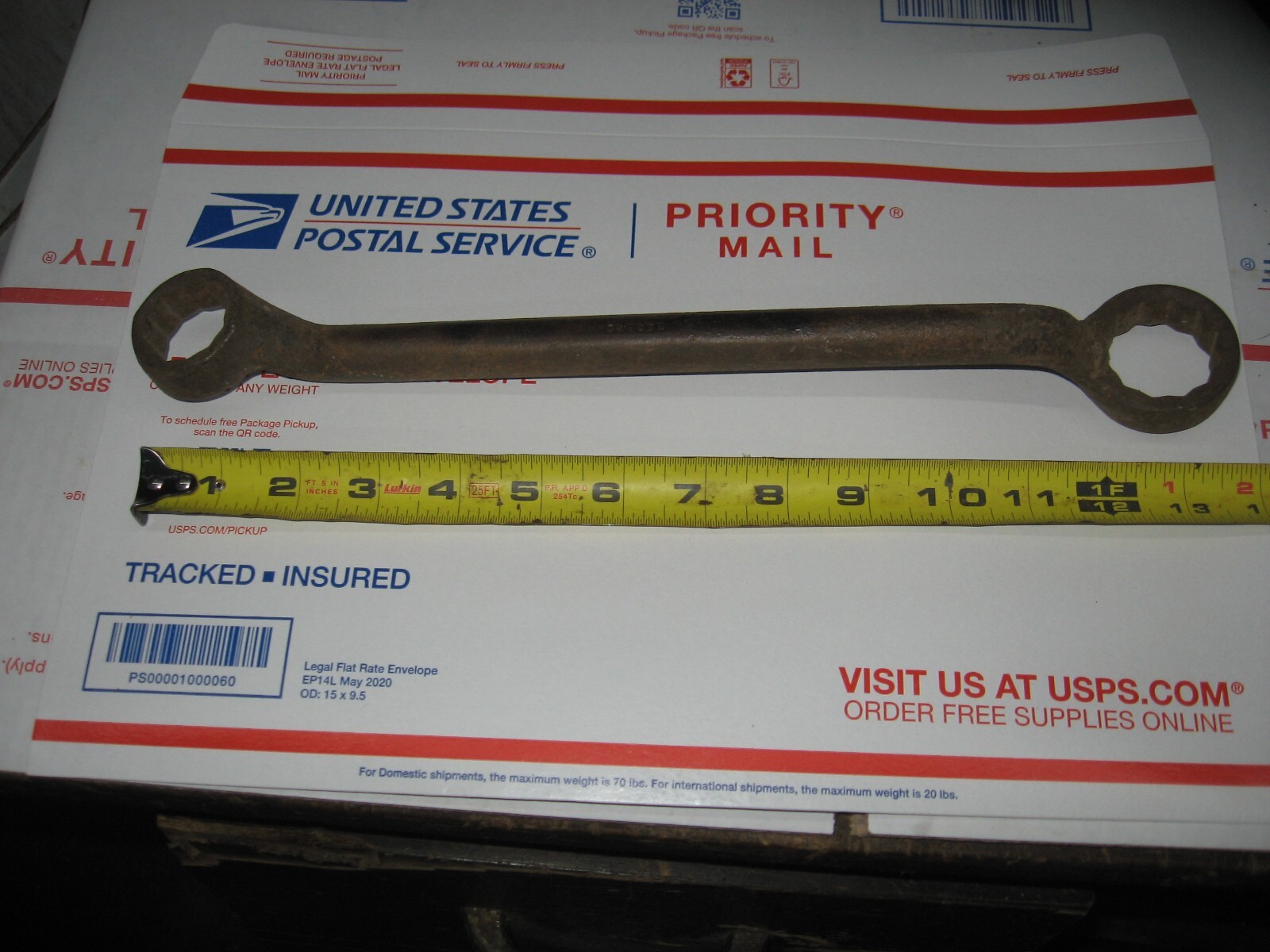 OLD WRENCH FARMALL INTERNATIONAL HARVESTER WRENCH 350370R1 1" X 1 1/4