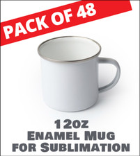 Pack of 48. 12oz Camping Enamel Mug for Sublimation