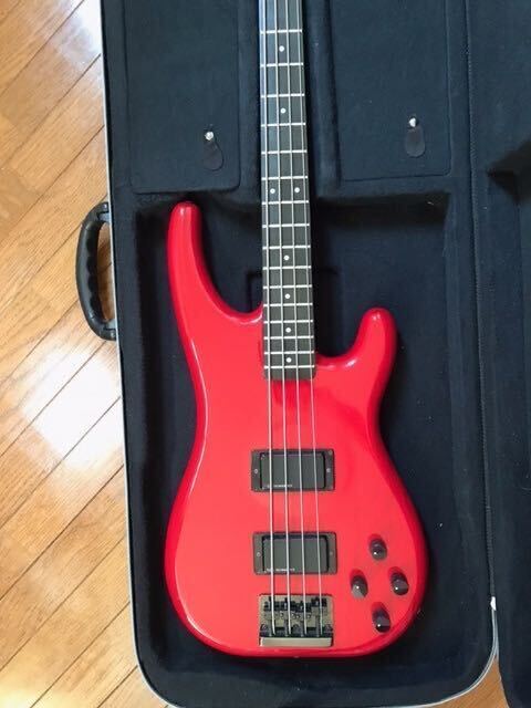 Electric Bass Guitar Fernandes FRB-120 Red Senn Body