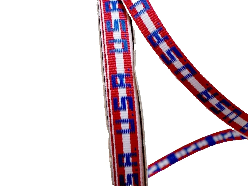 USA Ribbon, Red, White, and Blue Embroidered Trim 3/8 inch wide x 6 yards B51 - Image 3 of 4