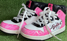 Barbie Girls' High Top Lace-Up Sneakers Logo Pink White Black US 4 M