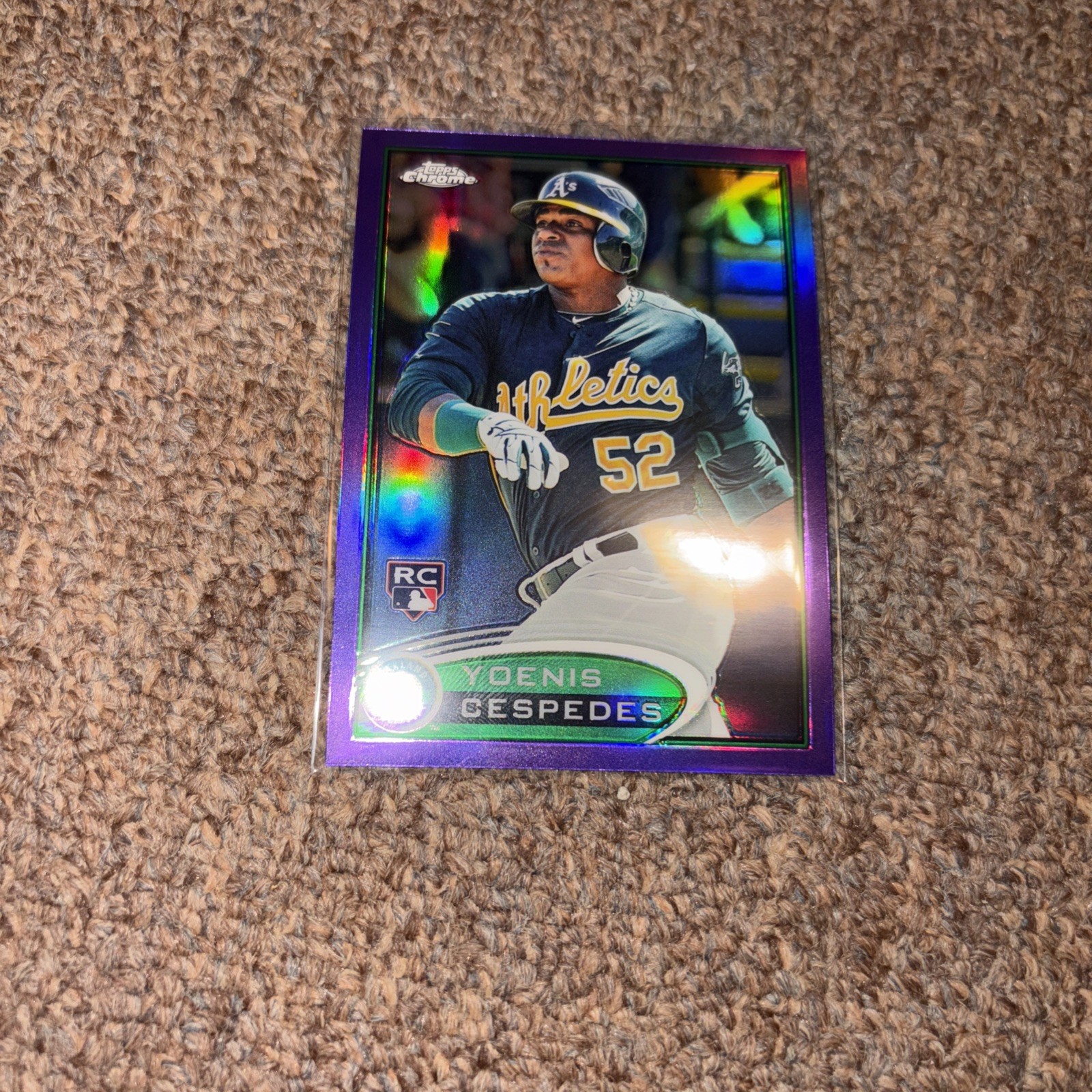 2012 Topps Chrome Yoenis Cespedes Rookie Purple Refractor #180